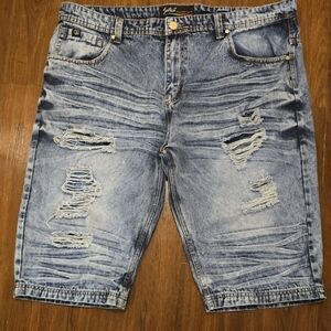 Switch REMARKABLE Ripped Light Blue Denim Shorts